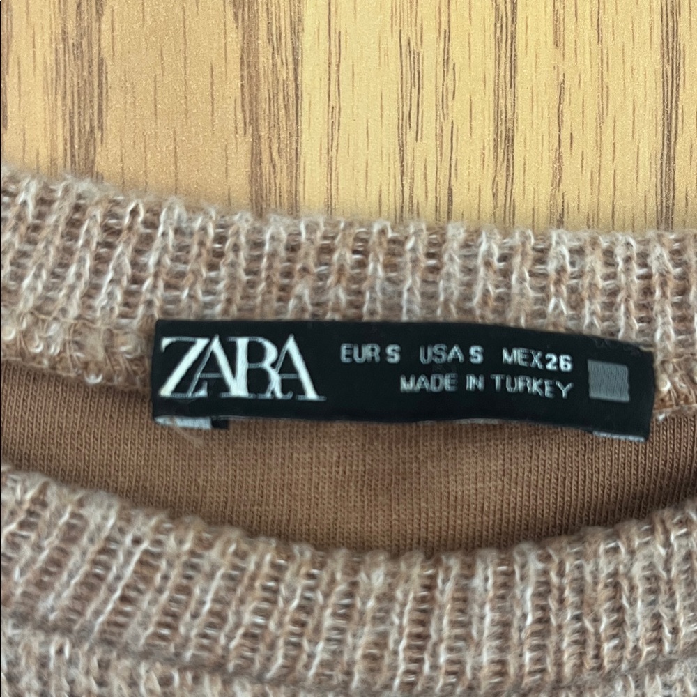 Zara Tan Ribbed Knit Top - Picture 2 of 4